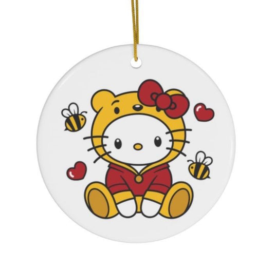 Kitty Pooh Valentines Ornament